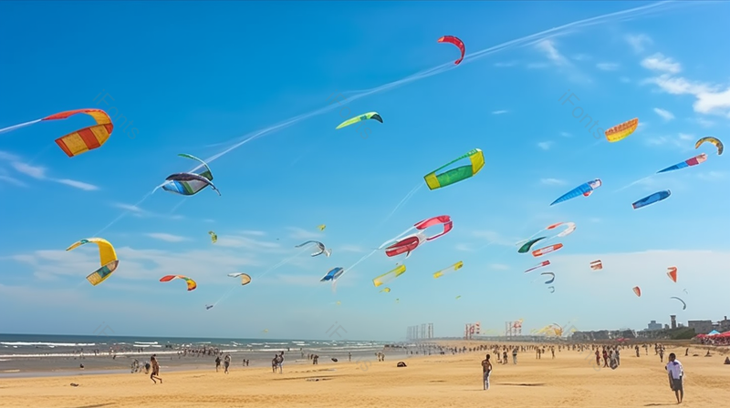 一群人在户外放风筝蓝天白云,高清,摄影图,摄影图片,图片大全,摄影图免费下载